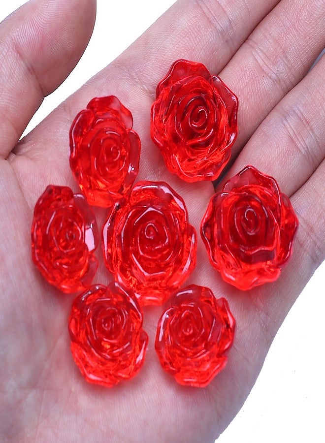 FXMHEHBB Acrylic Red Rose Valentine Decorations, 75pcs Mini Rose Valentine's Day Vase Filler Ornaments for Table Decor Wedding DIY Craft - Image 3